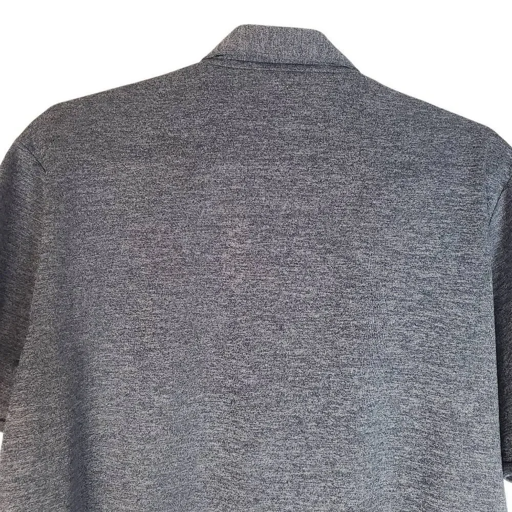 Adidas Marled Short‎ Sleeve Performance Golf Polo Shirt Blue Grey UPF 30 Medium